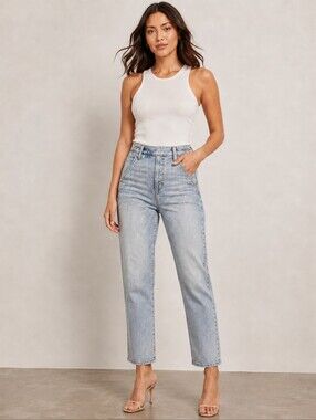 ❤️ NWT! EXPRESS HIGH RISE STRAIGHT ANKLE JEANS, HYPER STRETCH, 2 (26)